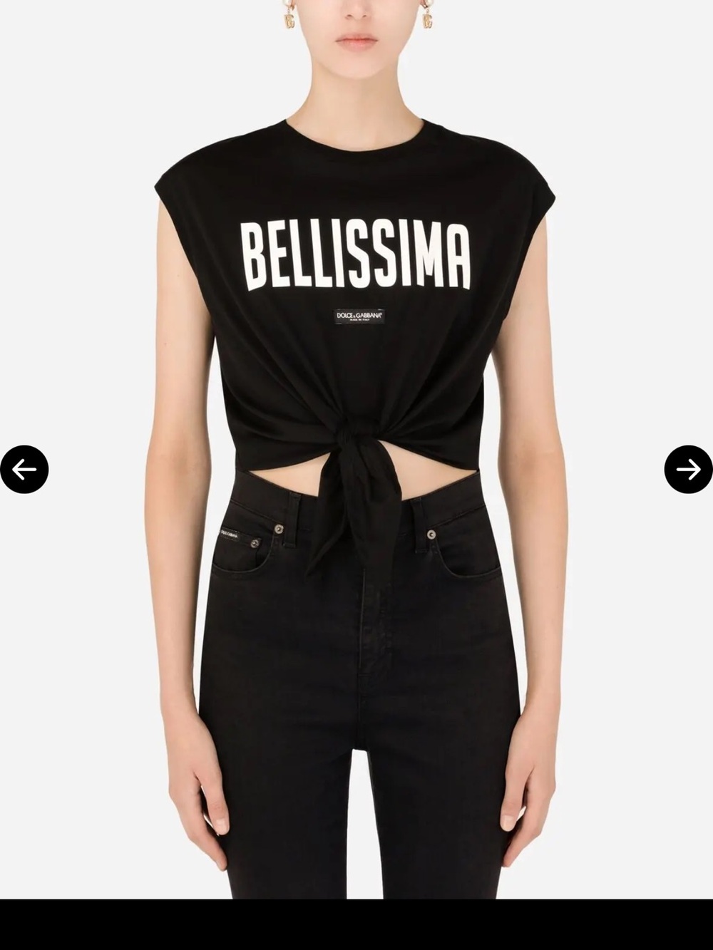 Dolce & Gabbana Black 'Bellissima' Graphic Crop Tank